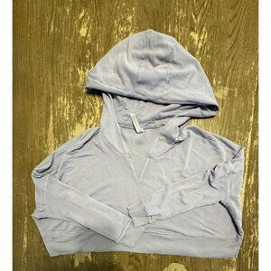 Free People Lilac The Morning Run Crop Pullover Hoodie oversized Small Lavender
